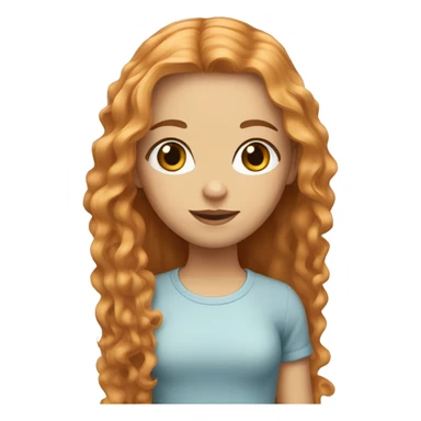 A girl with long strawberry blonde hair and brown eyes  sticker