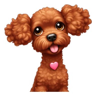 Red toy poodle sending kisses sticker