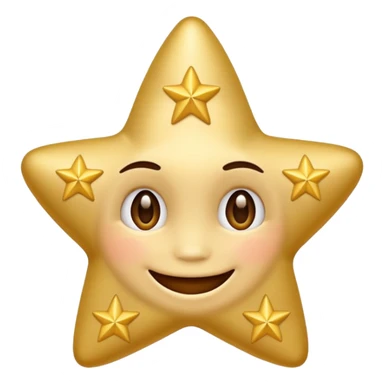 smiling face with smiling eyes and four stars sticker