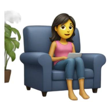 A girl watching TV sticker