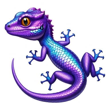 glitter purple lizard sticker