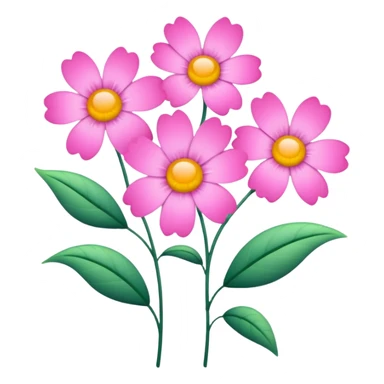 Pink flowers with sparkles sticker