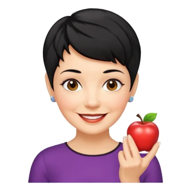 mujer mayor pelo negro pixie cut sticker