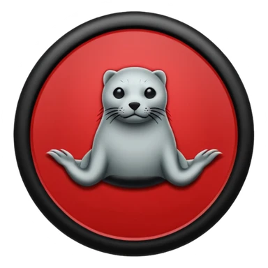 iOS sticker, summoning seal, black circle, red symbol, minimal sticker