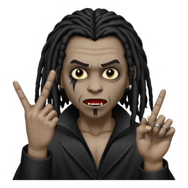 A black vampire with dreads throwing up da middle finger  sticker