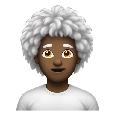 ugly emoji with fluffy hair sticker