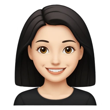 create an emoji, black long sleeves, for women, now human sticker