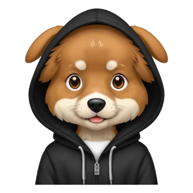 Dog wearing hoodie black  sticker