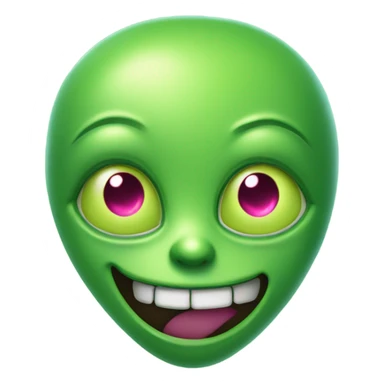 Smiling Face with Heart-Eyes green alien sticker