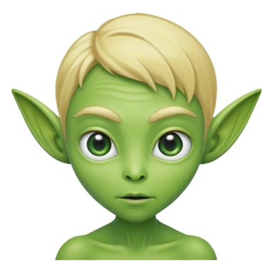 GREEN ALIEN WITH BLONDE HAIR sticker