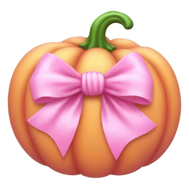 Light pink soft Pumpkin with a pink bow sticker