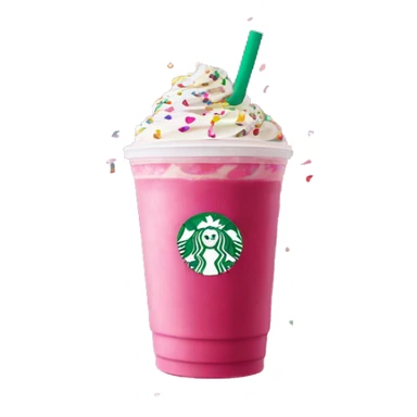 Starbucks Frappuccino with hot pink drizzle and confetti sprinkles venti sticker