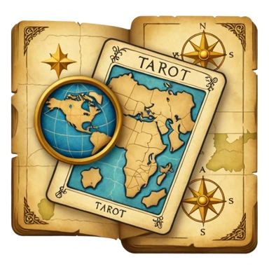 tarot card with a map on it sticker