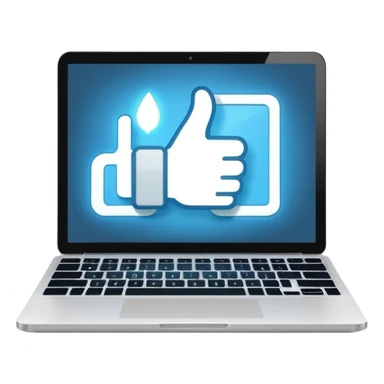 laptop screen with a like symbol sticker