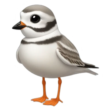 Piping plover cute head sticker