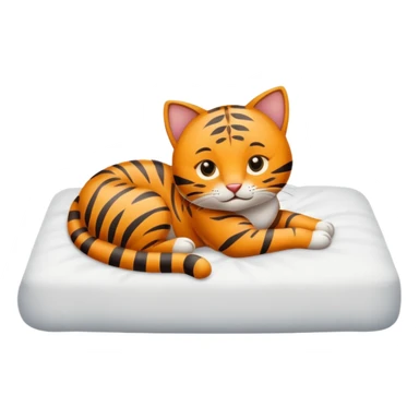 Petit chat sympa couché sur le lit sticker