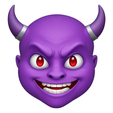 devil emoji, mischievous smile, purple face sticker