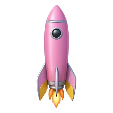 A single rocket, colored in pastel pink and yellow, glossy and smooth, cartoonish, vibrant colors, high detail, simple and cute design, isolated on white background, centered composition

 sticker