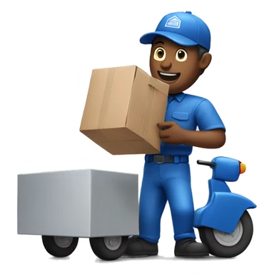 blue mail man delivering mail sticker