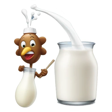 Turkey baster spraying milk sticker