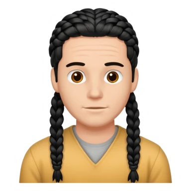 white guy with  6 black braids sticker