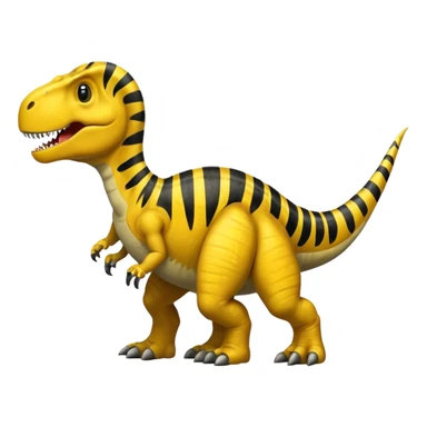 Dinosaurio amarillo con rayas negras sticker
