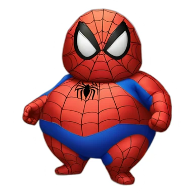 Fat-spiderman-on-desert-island sticker