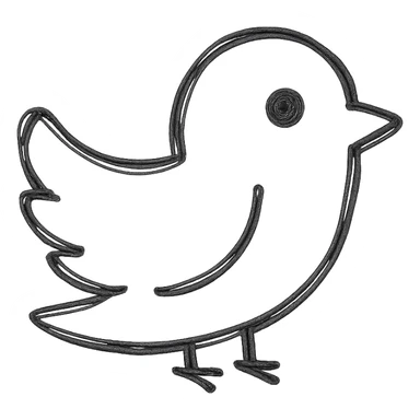 bird emoji with white outline sticker