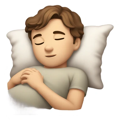 Sweet dreams Caucasian brown hair boy sticker