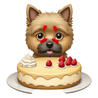 Cairn terrier with cheesecake  sticker