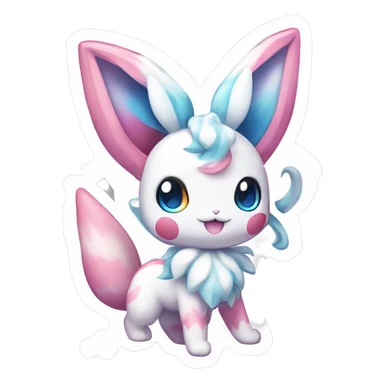 Kawaii Gorgeous Beautiful Shiny Sparkly Sylveon-Pokémon full body sticker sticker
