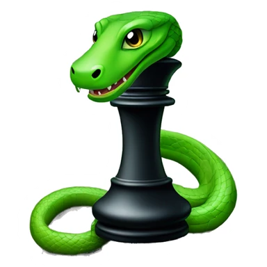 green snake wrapping around a black chess piece sticker