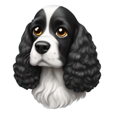 Black and white cocker spaniel  sticker