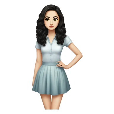 Hania amir, teen, full body, aesthetic, well detailed, black hair, in a short dress sticker