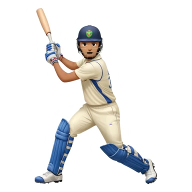 Right handed cricketer playing a cover drive shot sticker