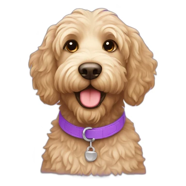 labradoodle with violet collar sticker