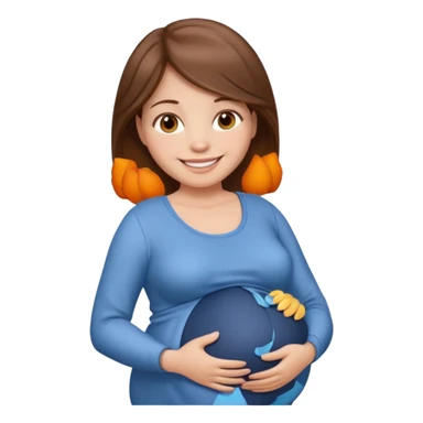 pregnant woman with brown hair sticker