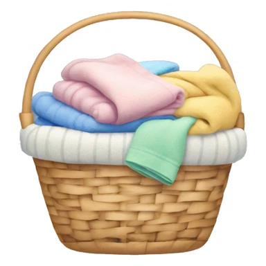 Cozy basket with laundry in pastel colors sticker