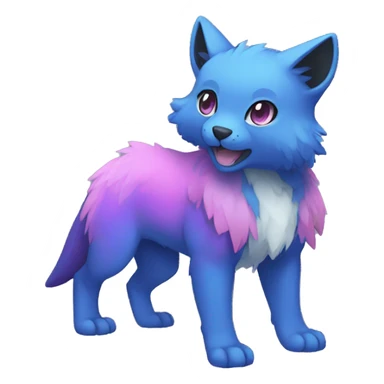 Cute cool black blue purple pink animal hybrid Fakemon full body sticker