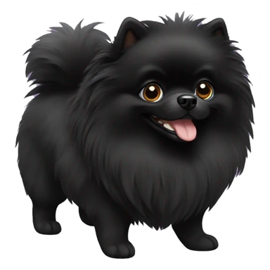 Solid black pomeranian sticker
