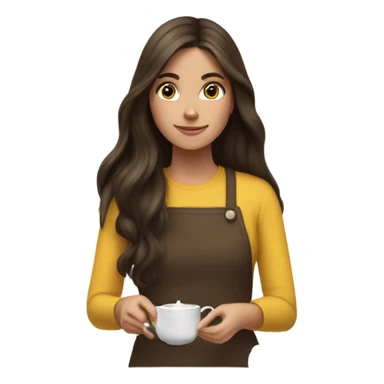 Long haired Brunette girl making tea sticker