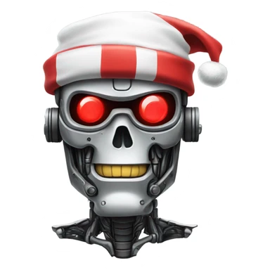 terminator with a santa hat sticker