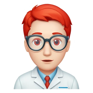 The character dorulabs is a red fish scientist sticker