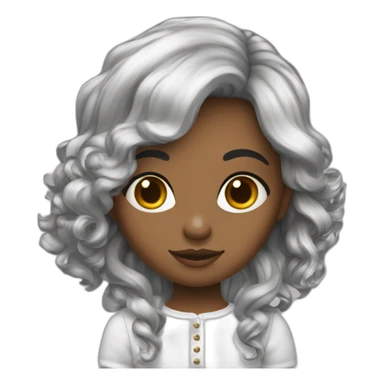 fille metisse cheveux long boucler sticker