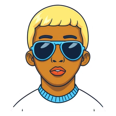 Tyler the Creator IGOR with blonde wig and sunglasses sticker