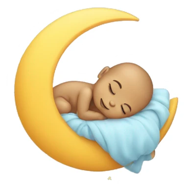 Baby sleeping on the moon sticker