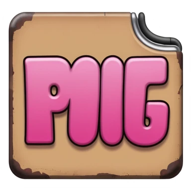 Half brown half pink writing word saying pegging sticker
