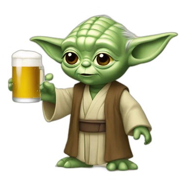 Yoda qui boit de la biere sticker