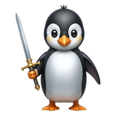 Penguin sword in hand sticker