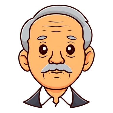 abuelo con ojos marrones sticker